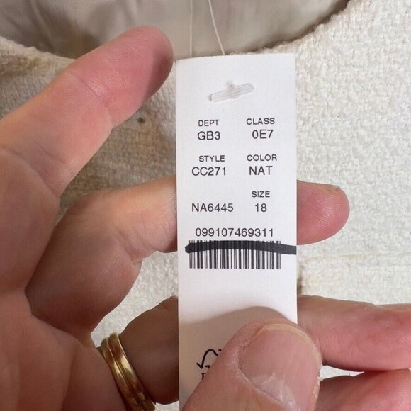 J.Crew $248 Isabelle Lady Jacket in Tweed Natural Size 18 CC271 - Picture 11 of 13
